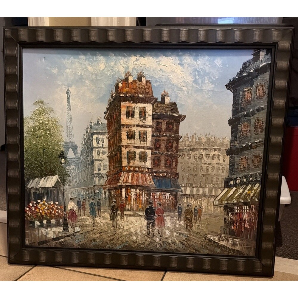 View of Paris Large Painting Caroline Burnett Oil on Canvas Impressionist 23x 27